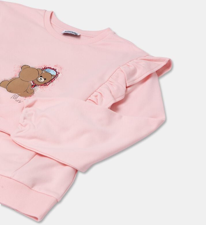 Moschino Kids Ruffle-trim Logo Graphic Sweatshirt, Packshot View
