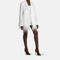 Feather-trimmed Long-sleeve Jacket