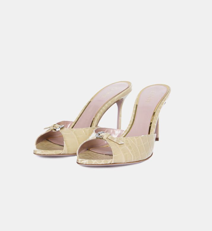 Curved Open-toe Heeled Mules