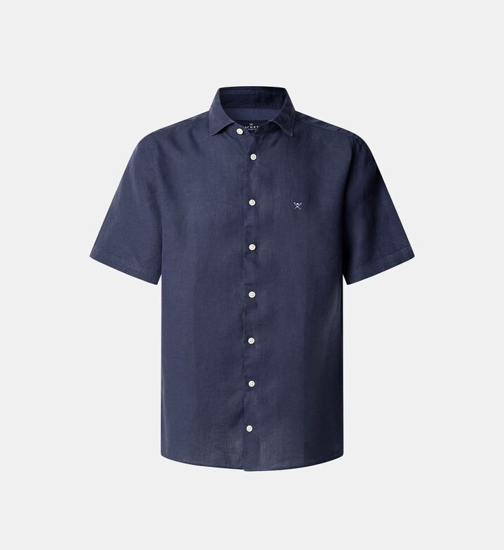 Embroidered Logo Linen Shirt