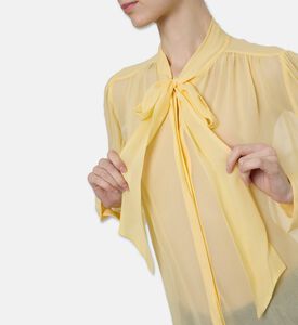 Alice and Olivia Tie Neck Long-sleeve Blouse, Model View