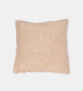 Home Deco and More Ganesha Linen-cotton Blend Filled And Vaccumed Cushion, Brown, 45x45-cm, Packshot View