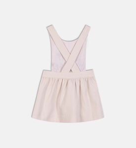 فستان مطرز بأشرطة متقاطعة