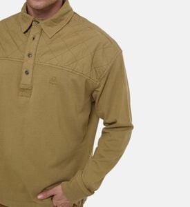 Quilted Panels Long-sleeve Polo Shirt Quilted Panels Long-sleeve Polo Shirt