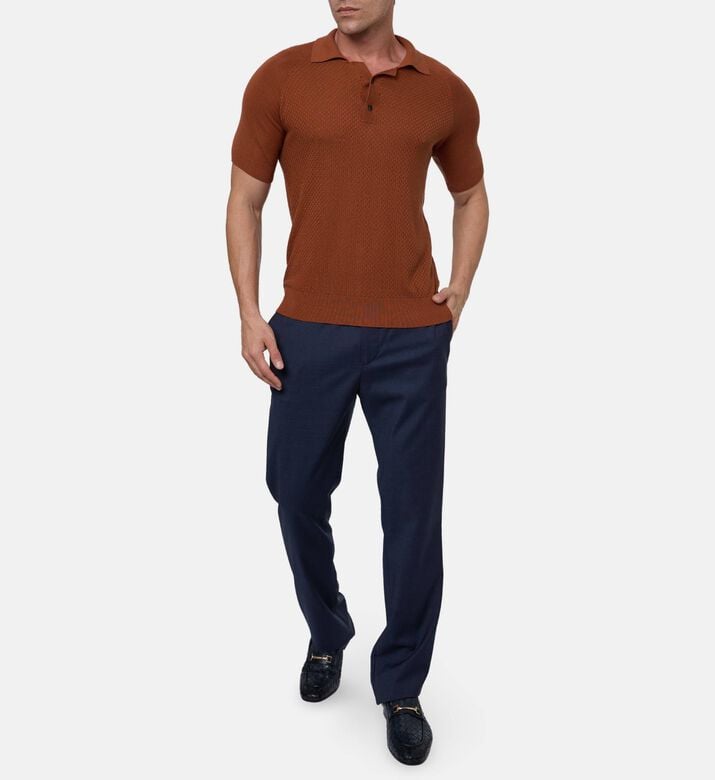 Pal Zileri Knit Spread-collar Polo, Model View