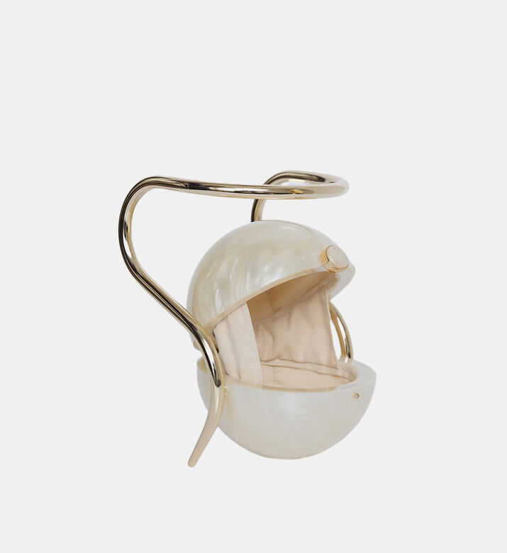 حقيبة يد صغيرة بشكل لؤلؤة بمقبض علوي