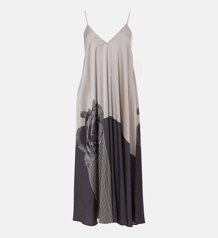 Floral-print Sleeveless Flared Dress