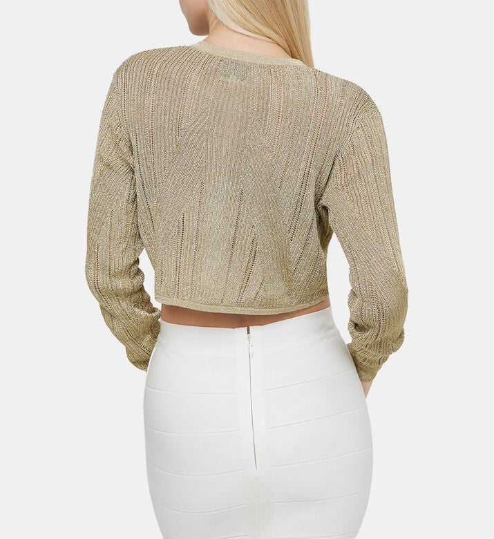 Metallic Cropped Cardigan Metallic Cropped Cardigan