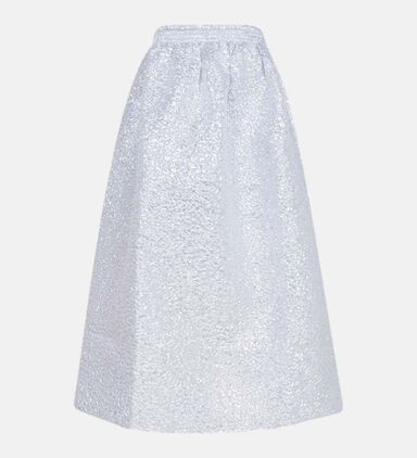 Peau D Ane Elastic Waist Midi Skirt
