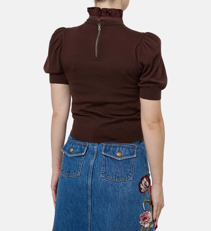 Alice and Olivia Bow-detail Short-sleeve Top, Model View