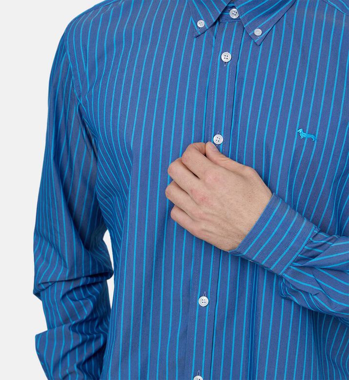 Long-sleeve Stripe-print Shirt