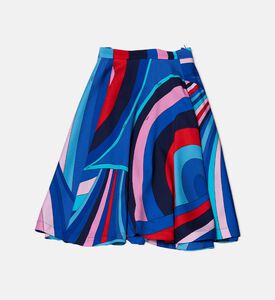 تنورة عالية الخصر بطبعة