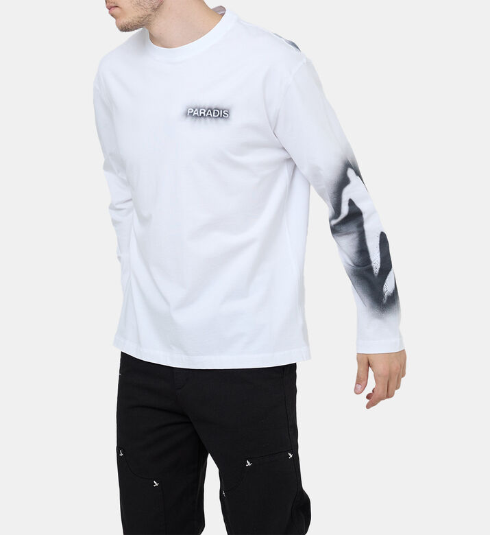 Spray-paint Graphic Long-sleeve Sweatshirt