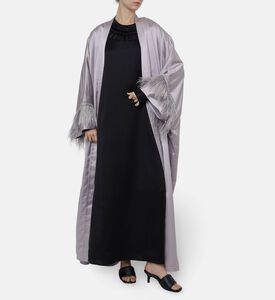 BARG Beaded Matching Scarf Abaya, Model View