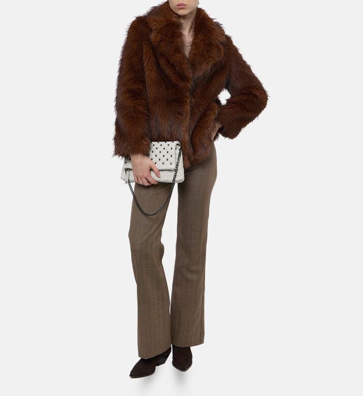 The Kooples Faux Fur Boxy Jacket, Model View The Kooples Faux Fur Boxy Jacket, Model View
