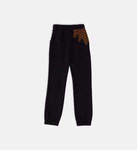 بنطال رياضي بنقشة مربعات متساقطة