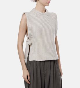 سترة فيرموس بدون أكمام بياقة دائرية مضلعة