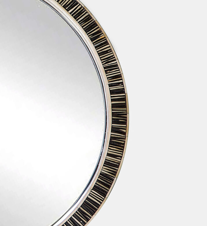 Home Deco and More Round Bone-inlay Wall Mirror, Packshot View
