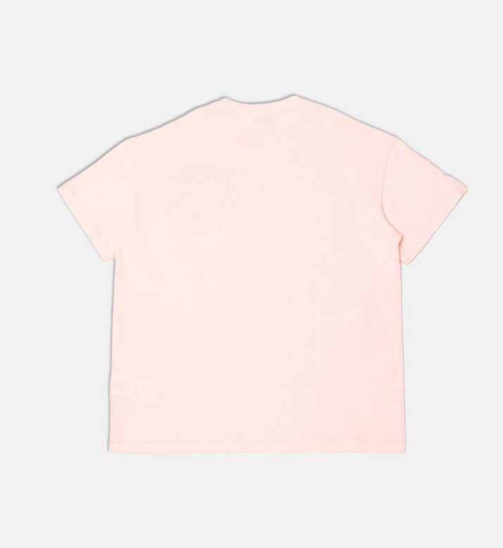 تيشيرت قطن بياقة دائرية وطبعة شعار