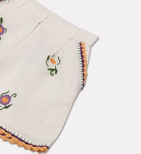 Stella McCartney Embroidered Floral Crochet Trim Shorts, Packshot View