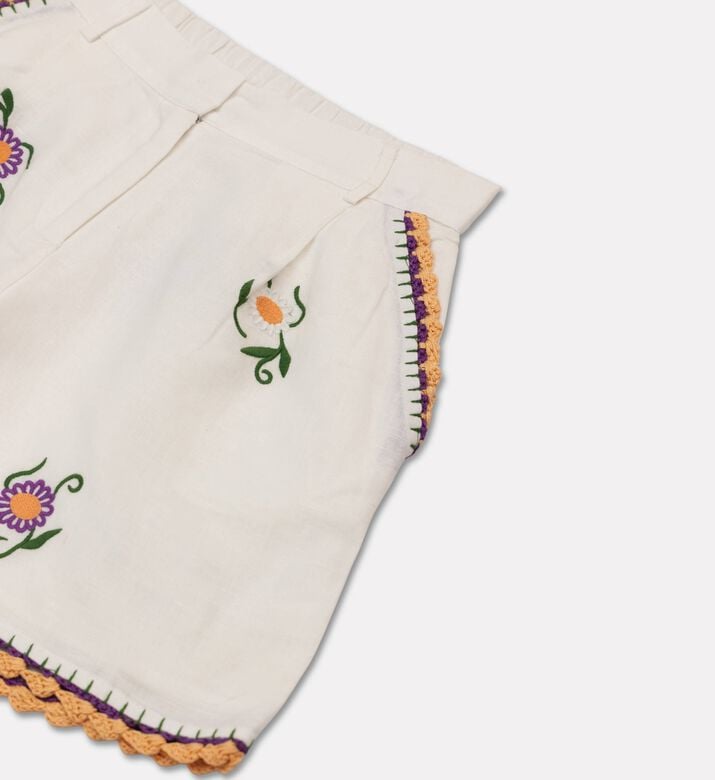 Stella McCartney Embroidered Floral Crochet Trim Shorts, Packshot View