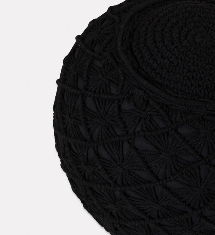 Home Deco and More Lara Natural Cotton Pouf, Packshot View