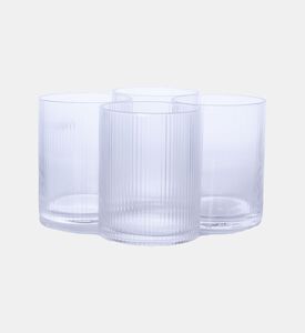 Home Deco and More Double Wall Stripe Drinking Glass 4-piece Set - 7.8xh10cm, Transparent, Packshot View