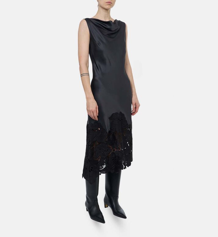 Beatrice B Floral-embroidery Sleeveless Dress, Model View