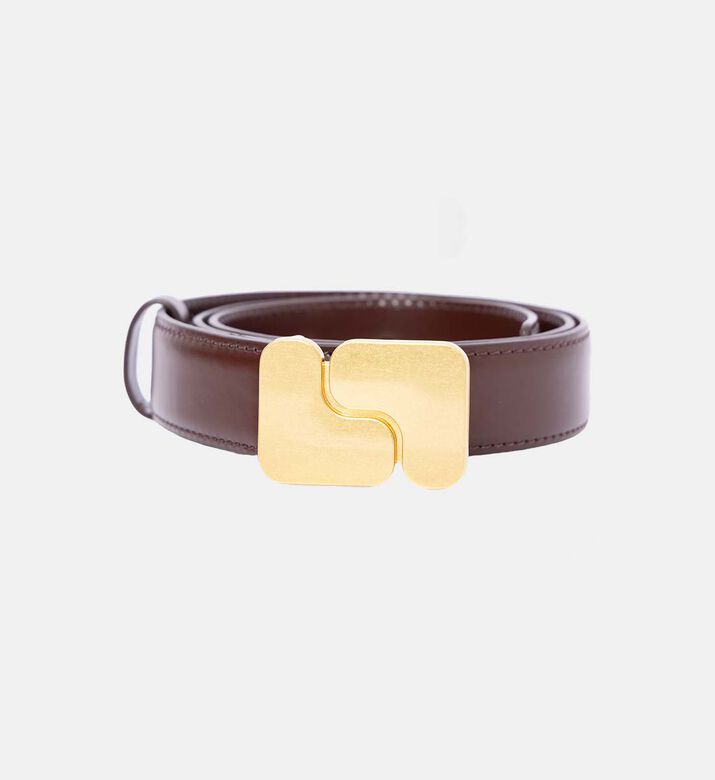 Ninon Leather Metal Clasp Belt