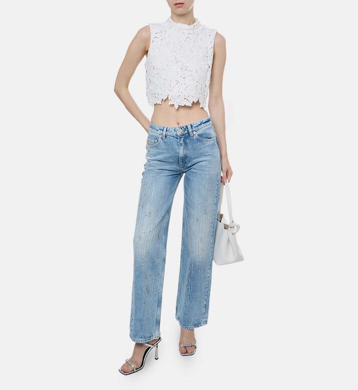 Floral Cropped Sleeveless Top