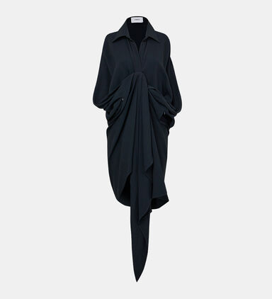 Poplin Asymmetric Shirt Dress
