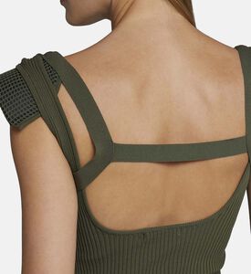 Knit Square Neckline Midi Dress