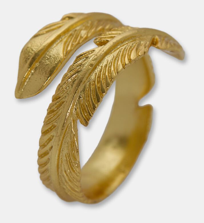 Ottoman Hands Ring Gold Feather Adjus, Packshot View