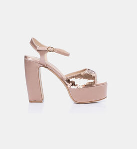 صندل ستيكس مزين بترتر بكعب سميك