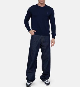 بنطال جينز واسع الساق بأغلاق بأزرار متعددة