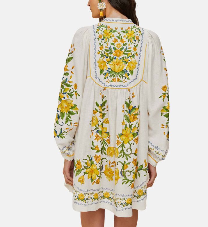 Sicily Botanical Pattern Long-sleeve Dress Sicily Botanical Pattern Long-sleeve Dress