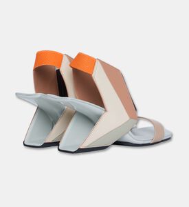 UN United Nude Cow Leather Block Heel Sandals, Beige, Eu-37, Packshot View