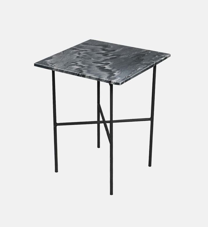 Home Deco and More Kyra Stone Top Side Table, Packshot View