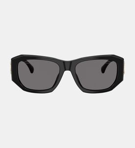 Chanel Acetate Rectangular Havana Sunglasses, Black, Packshot View