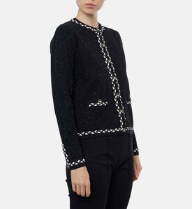 Weill Tweed Braid-detail Round Neck Cardigan, Model View