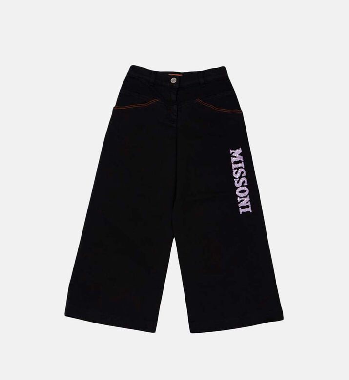 Cotton 5-pockets Wide Legs Pants