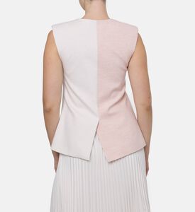 Blue For Burgundy Crystal Buttons Two-tone Straight-cut Vest, Model View