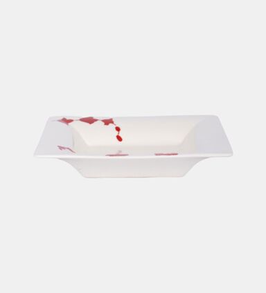Square Shaped Flower Printed Plate