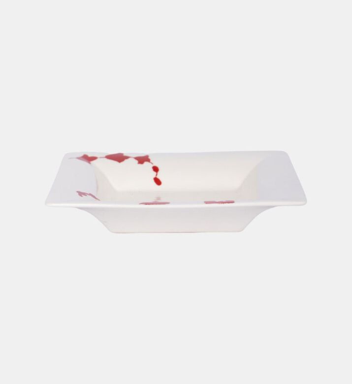 Square Shaped Flower Printed Plate