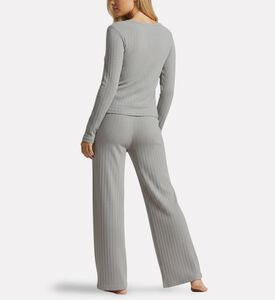 Polo by Ralph Lauren Logo-detail Ribbed Long-sleeve Pajama Set, Model View