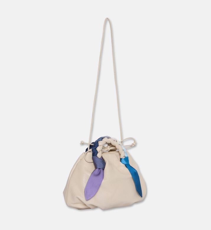 Hereu Leather Foulard-detail Tote, Cream, Packshot View