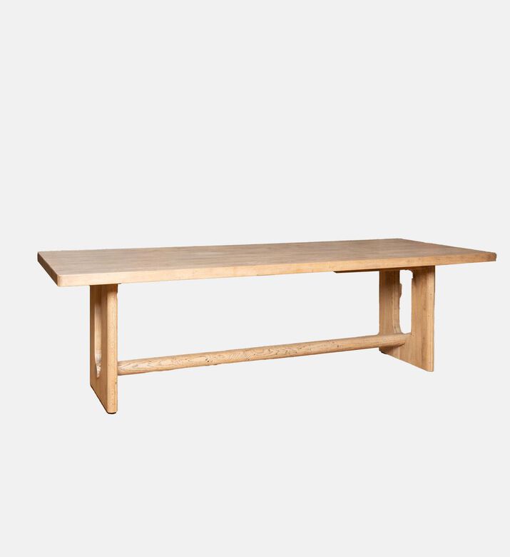 Home Deco and More Drayton Wood Dinning Table, Brown, 220x100x76-cm, Packshot View