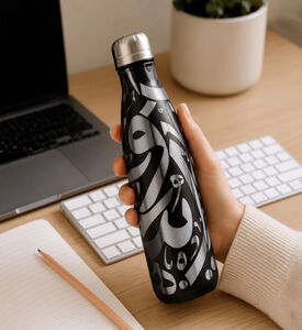 Silsal Calligraphy Stainless Steel Water Bottle, Packshot View