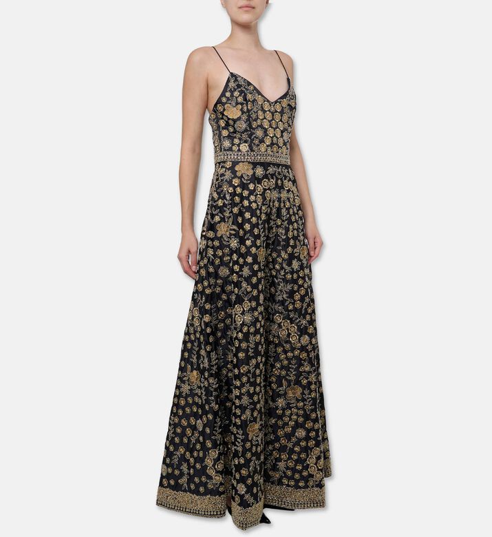 Alice and Olivia All-over Floral-print Flared Dress, Model View