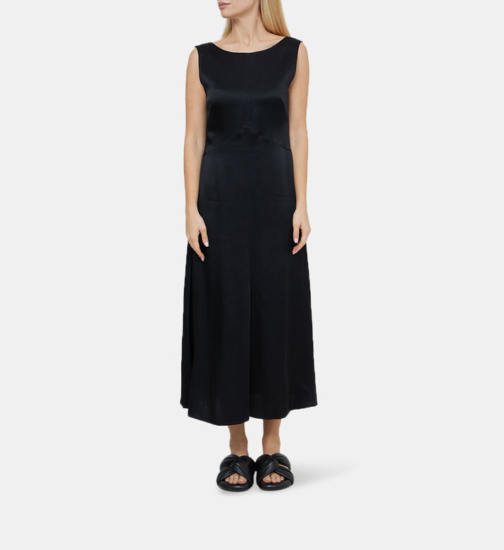 Sleeveless Boat Neck Midi Dress Sleeveless Boat Neck Midi Dress